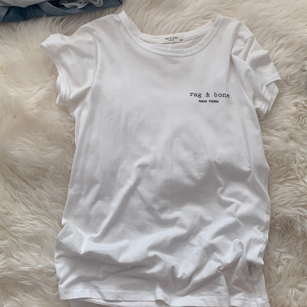 rag&bone white logo stencil t shirt short sleeve